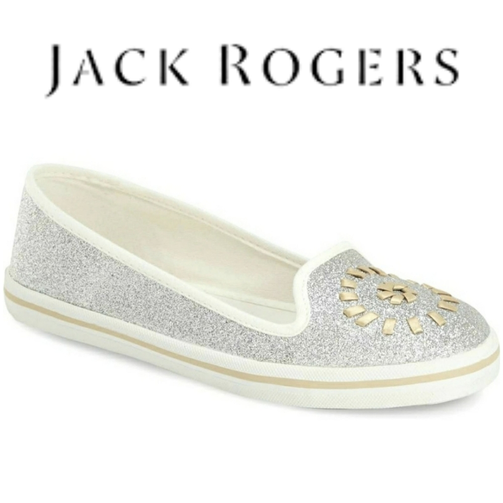 Jack Rogers Mila Glitter Silver Shoes